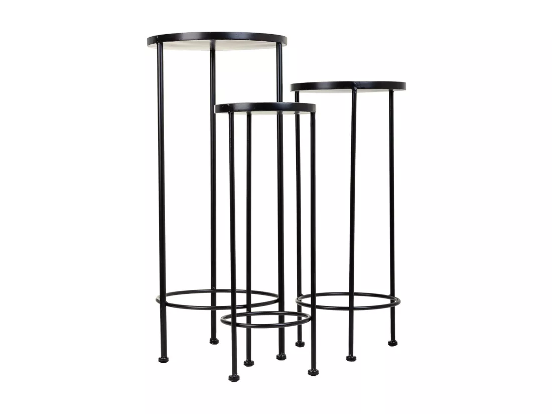 Ensemble de 3 supports en mosaïque et métal noir
