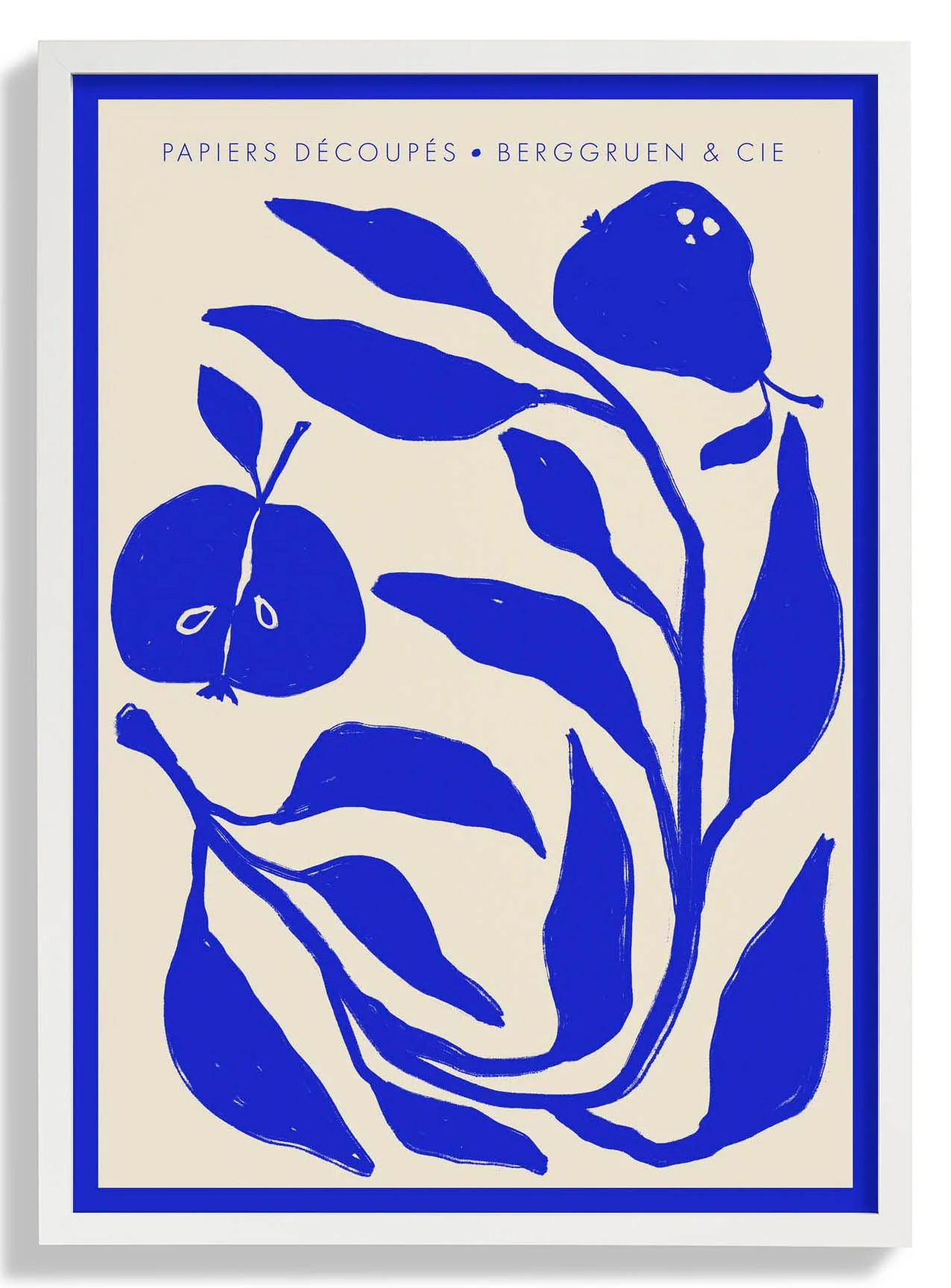 Äpfel Birnen Blau Papiers Découpés Kunstausstellung