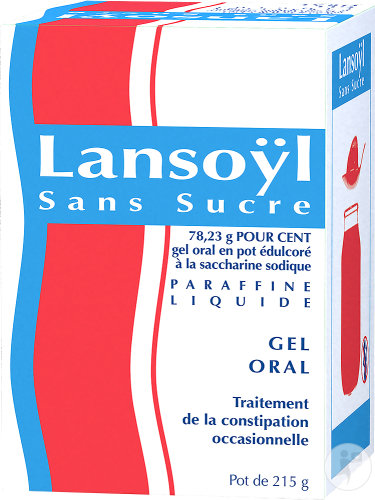 Lansoÿl Sans Sucre 78,23g Paraffine Liquide Constipation Occasionnelle Gel Oral Pot 215g