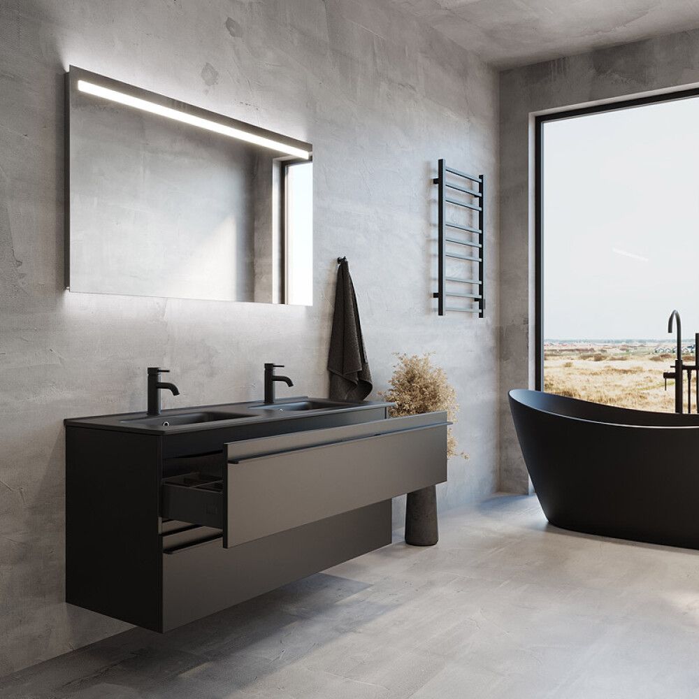 BADEROMSMØBEL CAMARGUE SKÄRGÅRD DOBBEL SVART 120CM