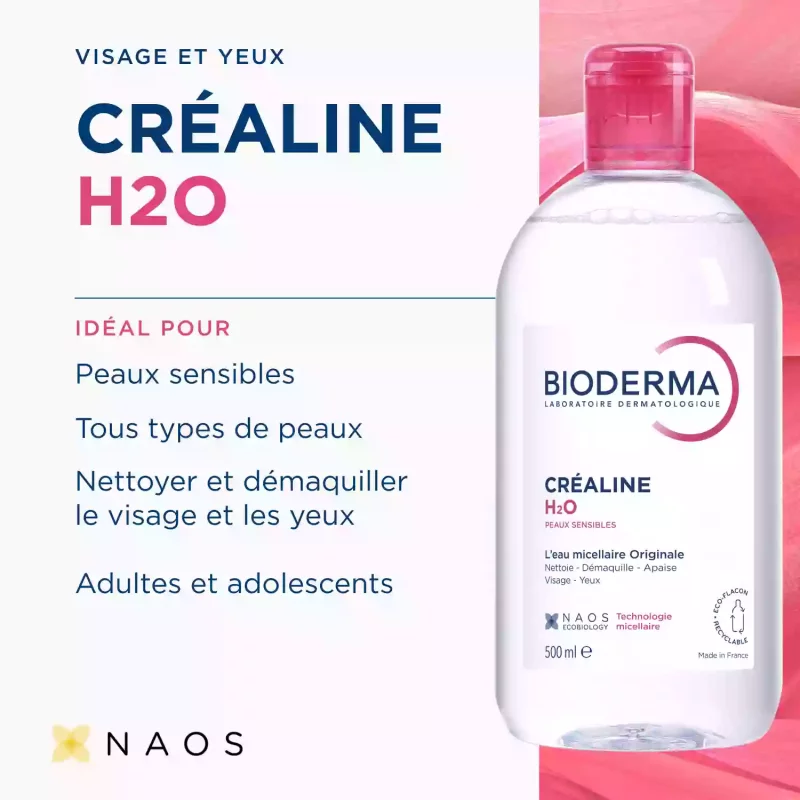 Crealine H2O Solution Micellaire Démaquillante - 850ml