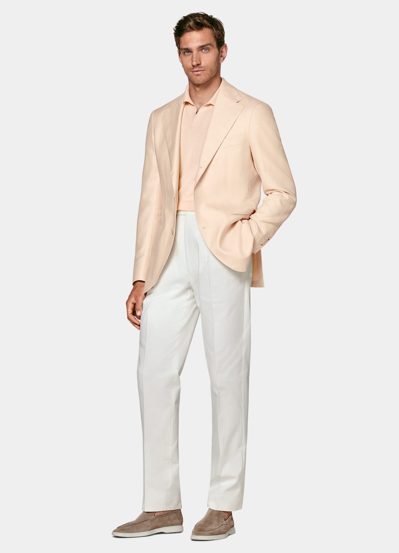 Blazer Roma coupe Relaxed rose clair à chevrons