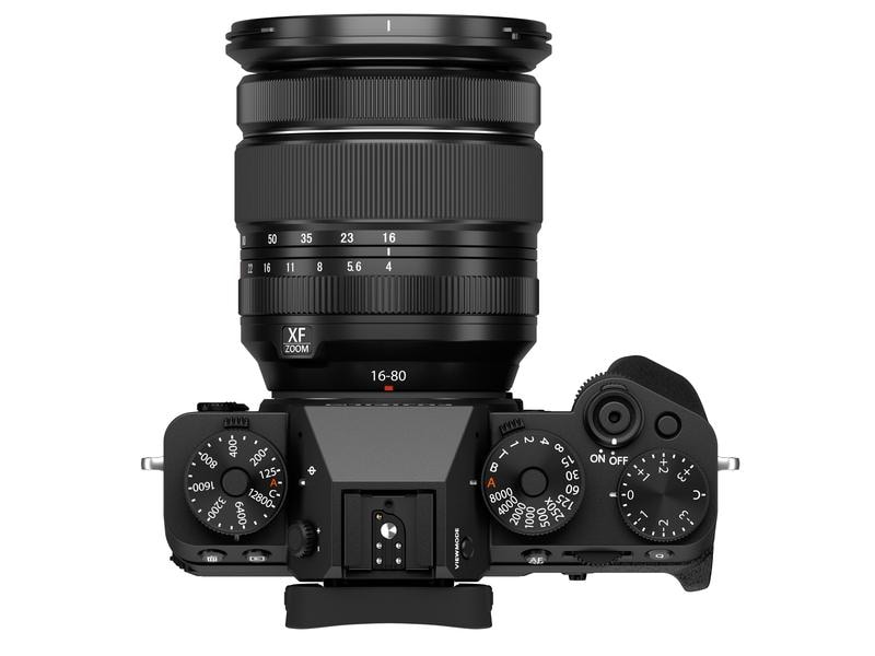 Fujifilm Fotokamera X-T5 Kit XF 16-80 mm Schwarz Spiegellose Systemkamera mit 40.2 Megapixel-Sensor und integriertem Fünf-Achsen-Bildstabilisator