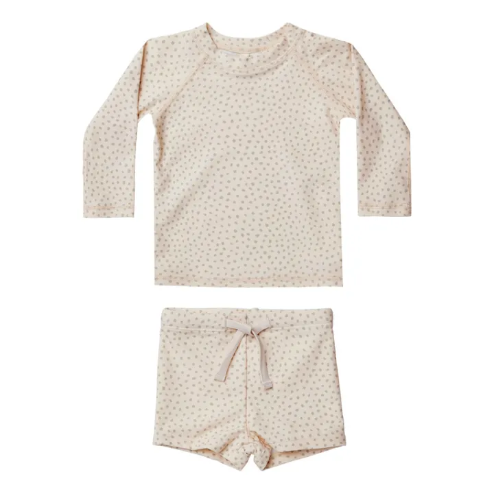 Quincy Mae T-Shirt Anti-UV + Short de Bain | Ecru