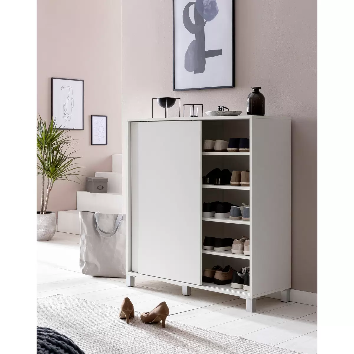 Schuhschrank Hugo creme,hellgrau