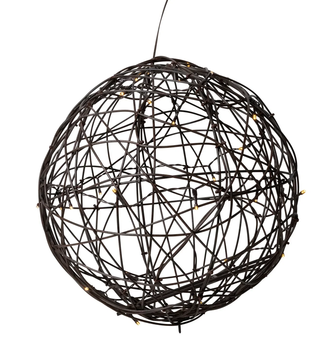 Rattankule med lys Ø35 cm