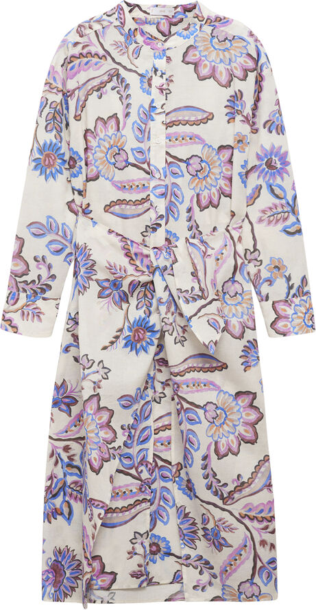 MANGO Floral print dress with bow Light beige