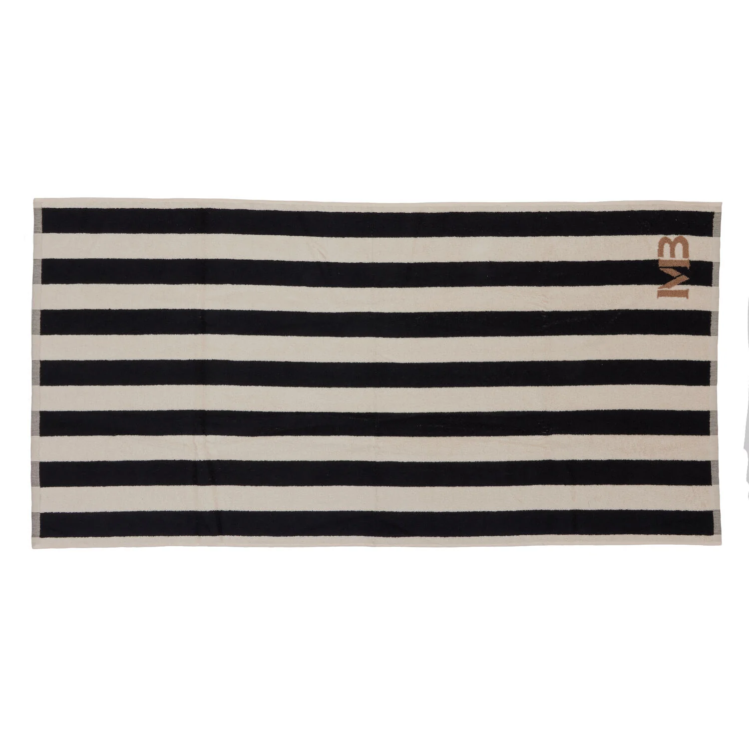 Margit Brandt  Stripe håndklæde - hvid/sort/brun
