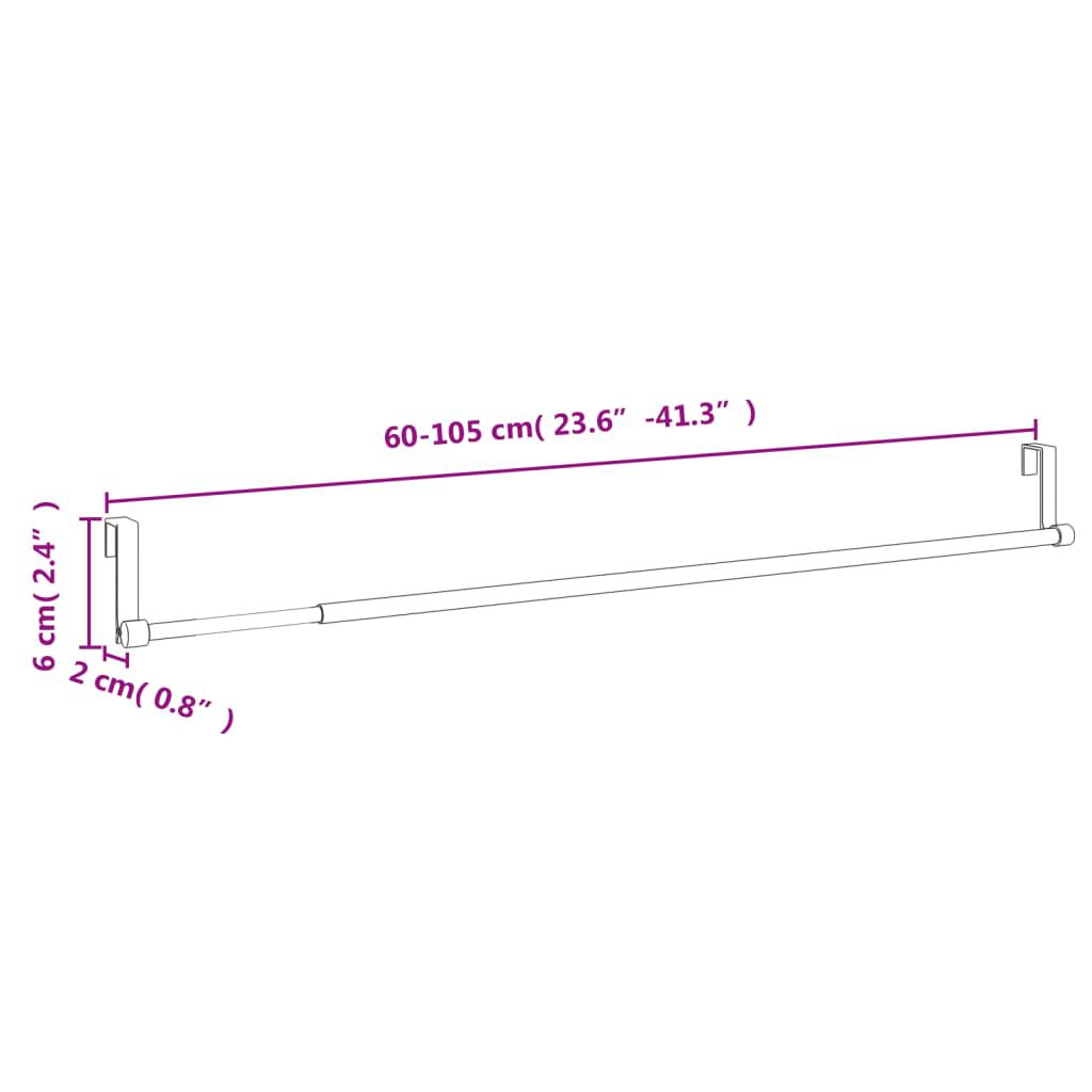 vidaXL Gordijnroedes, 2 stuks, wit en zilver, 60-105 cm, aluminium