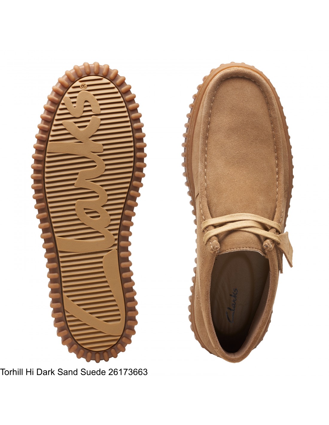 clarks Derbies Mixte torhill hi dark sand suede