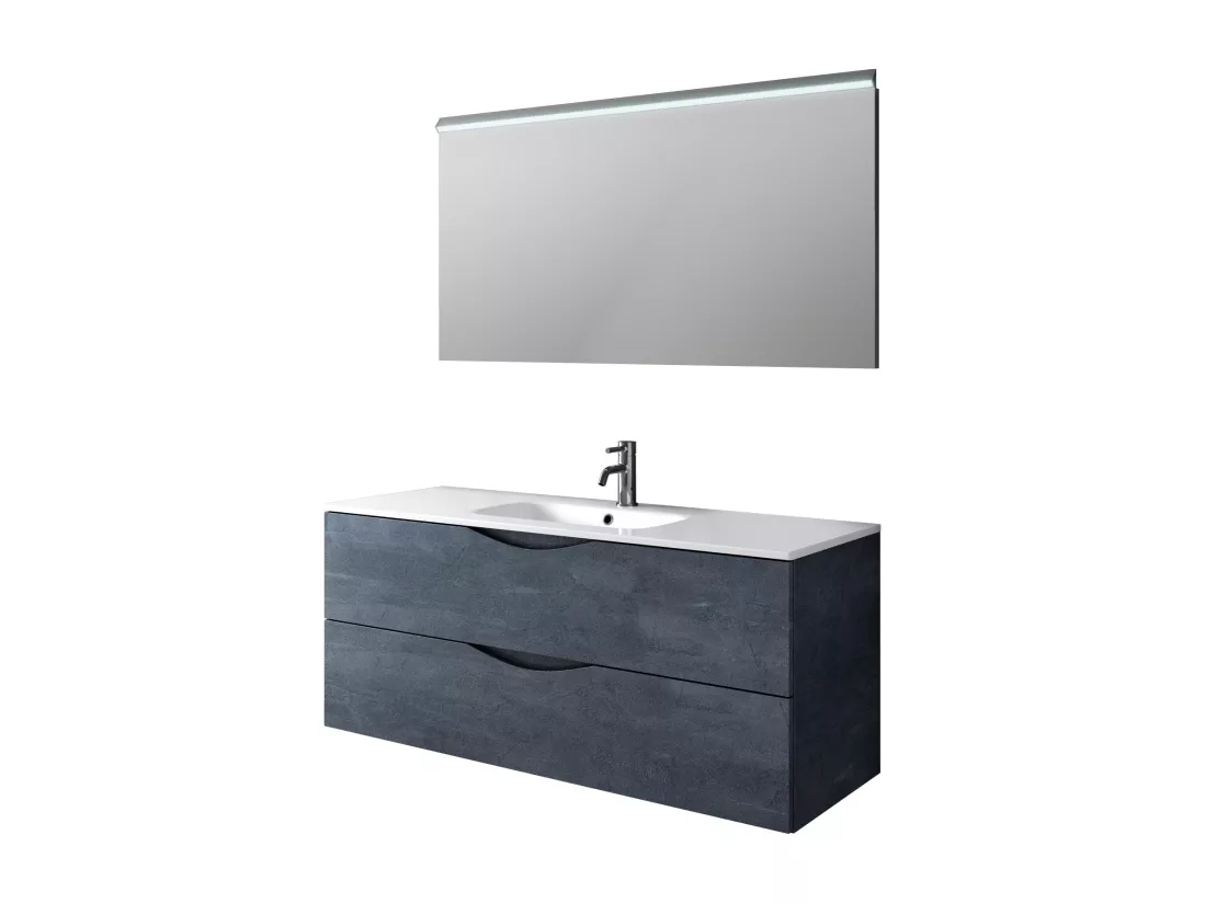 Ensemble de salle de bain 4 pièces PLUTONE blue pierre