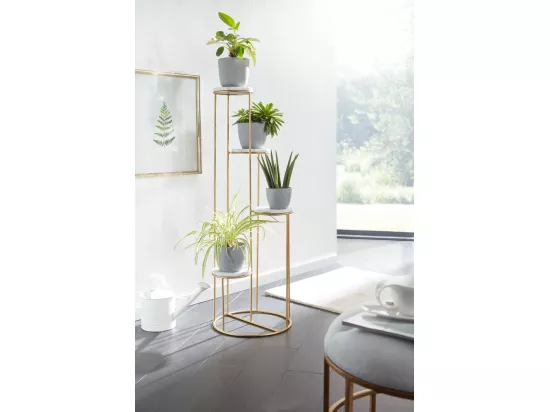 Étagère à Plantes Marbre Véritable Blanc 36,5x107,5x36,5 Support Fleurs