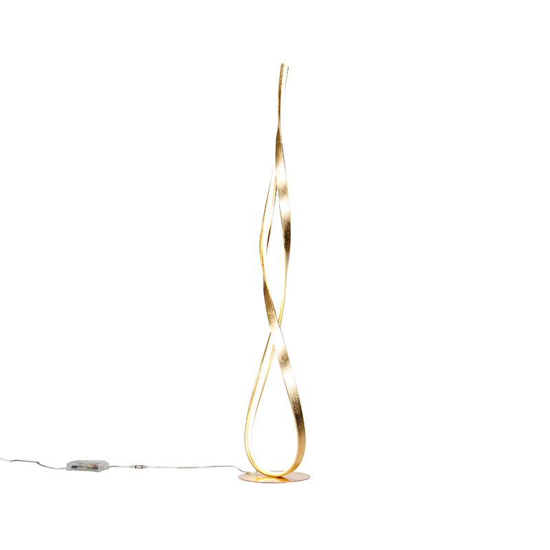 Design vloerlamp goud incl. LED en dimmer - Belinda