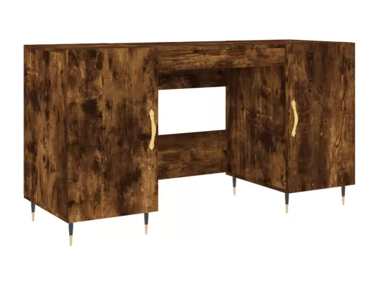 Bureau chêne fumé 140x50x75 cm bois d'ingénierie