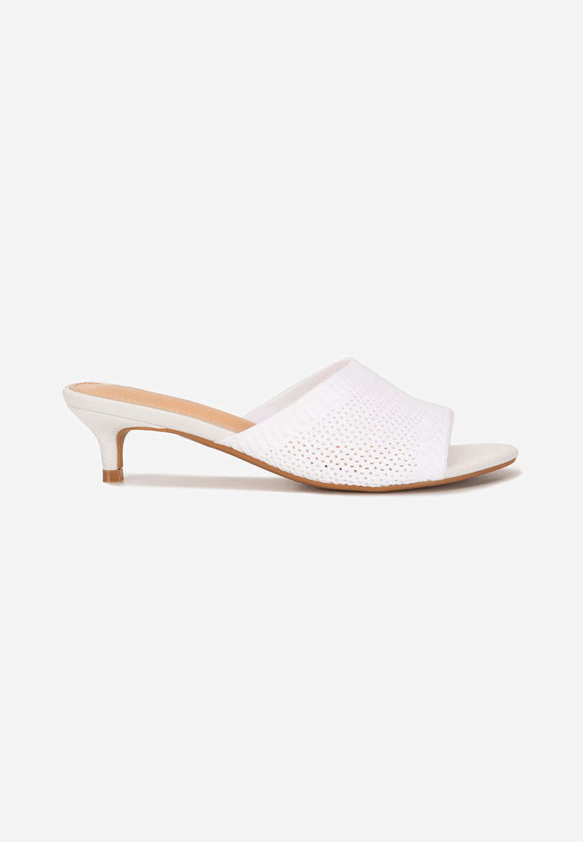 Mules à petit talon blancs Herria