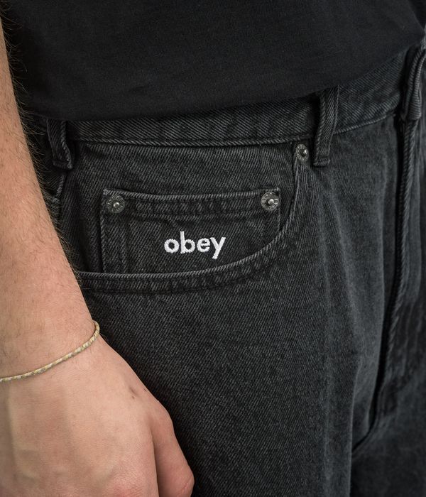 Obey Bigwig Denim Shorts (faded black)