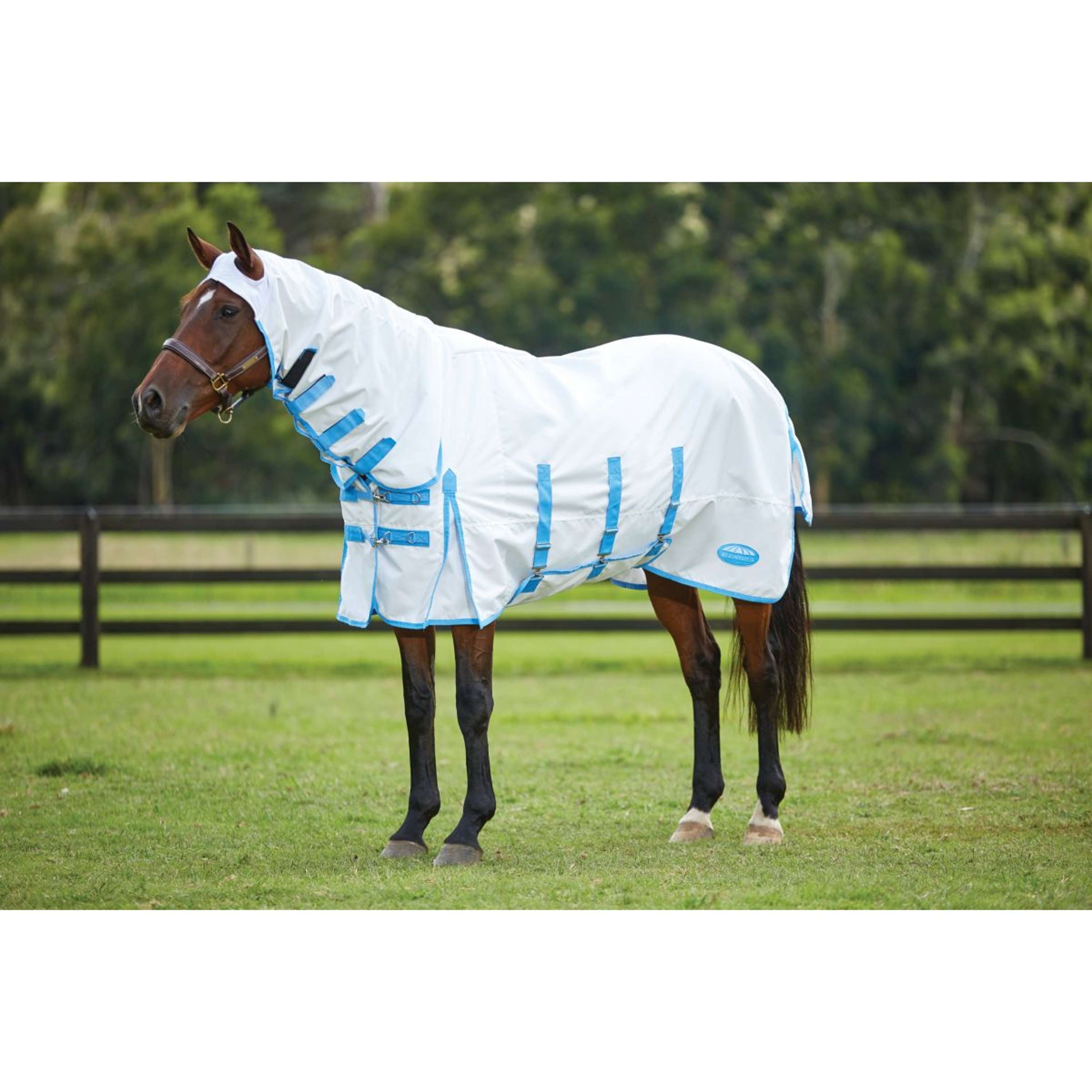 WeatherBeeta Eczeemdeken Sweet Itch Combo Neck Wit/Blauw