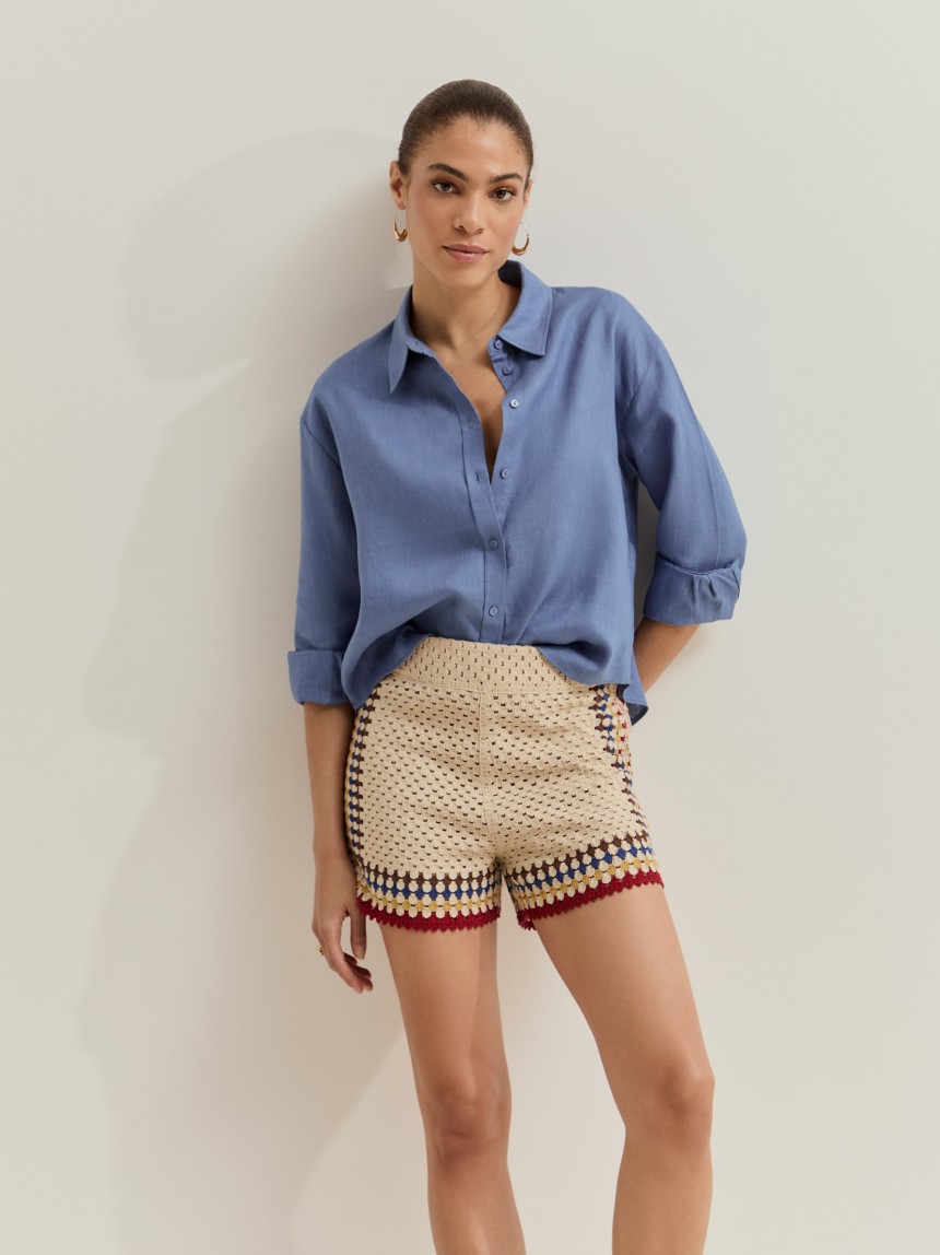 Camisa regular fit em linho