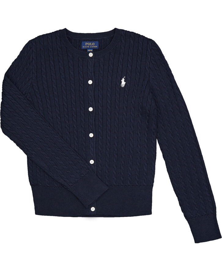 Polo Ralph Lauren Mini-Cable Cotton Cardigan Blå