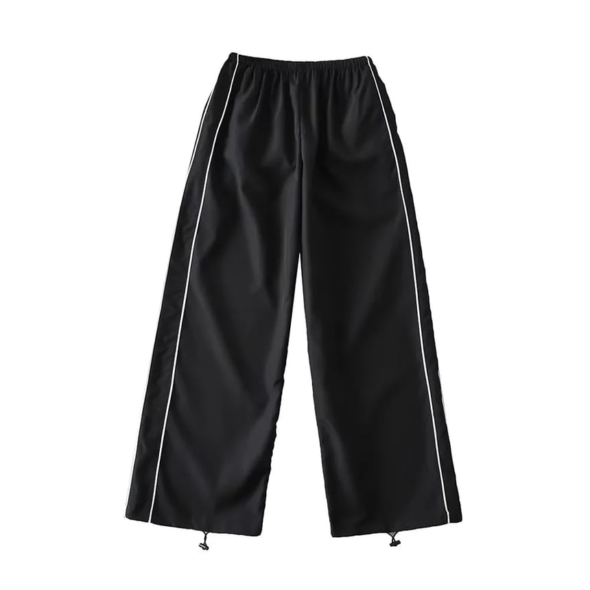 Florentine - Lage taille gestreepte losse wijde joggingbroek