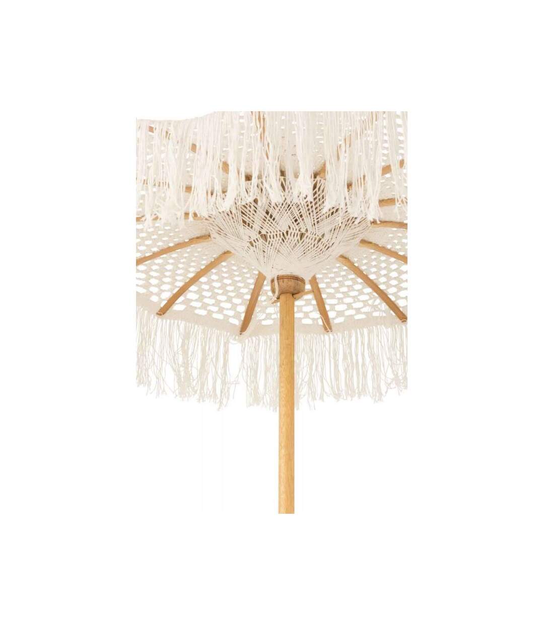 Paris Prix - Parasol Déco Sur Pied macramé 95cm Blanc