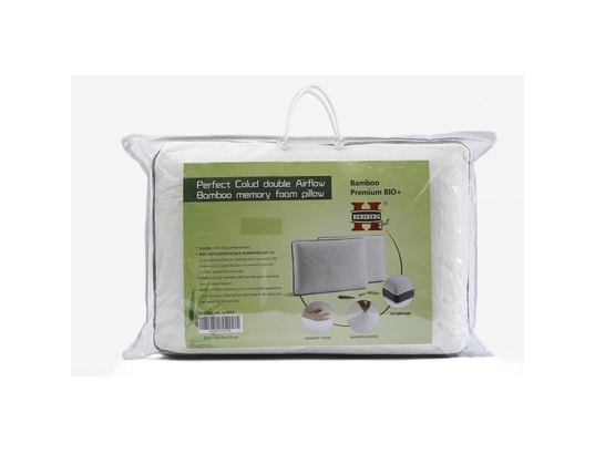 HERZBERG - Oreiller rectangle Oreiller en bambou à mémoire de forme hg3d6040-wht