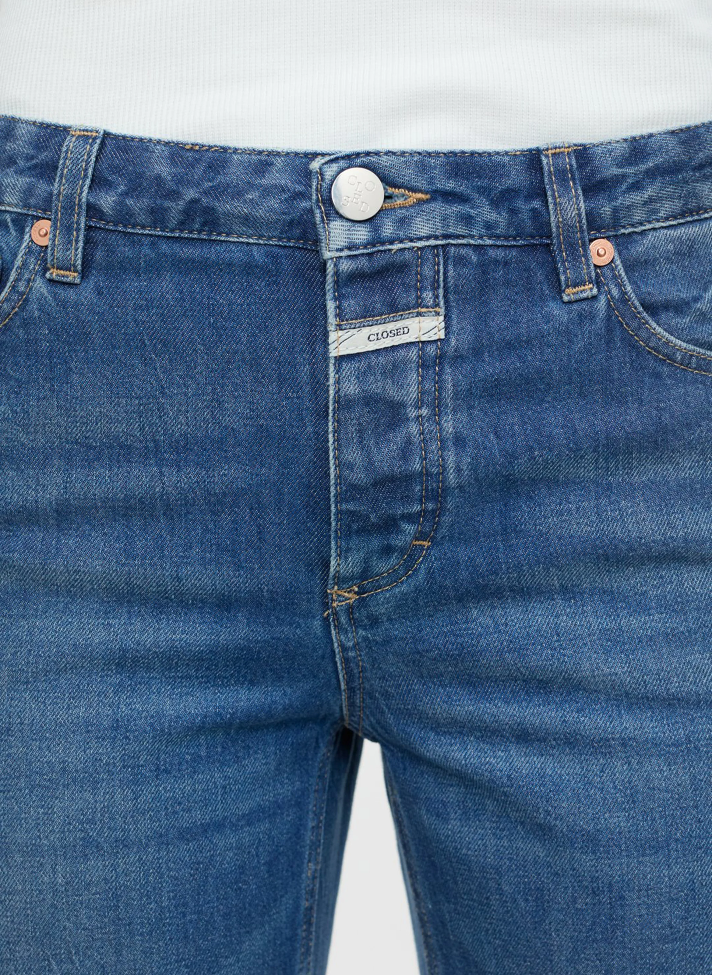 GILLAN - Jean slim fit à taille basse en denim délavé | Bleu