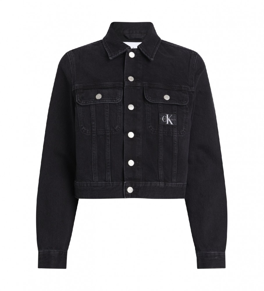 Jaqueta cropped Calvin Klein Jeans anos 90 preta