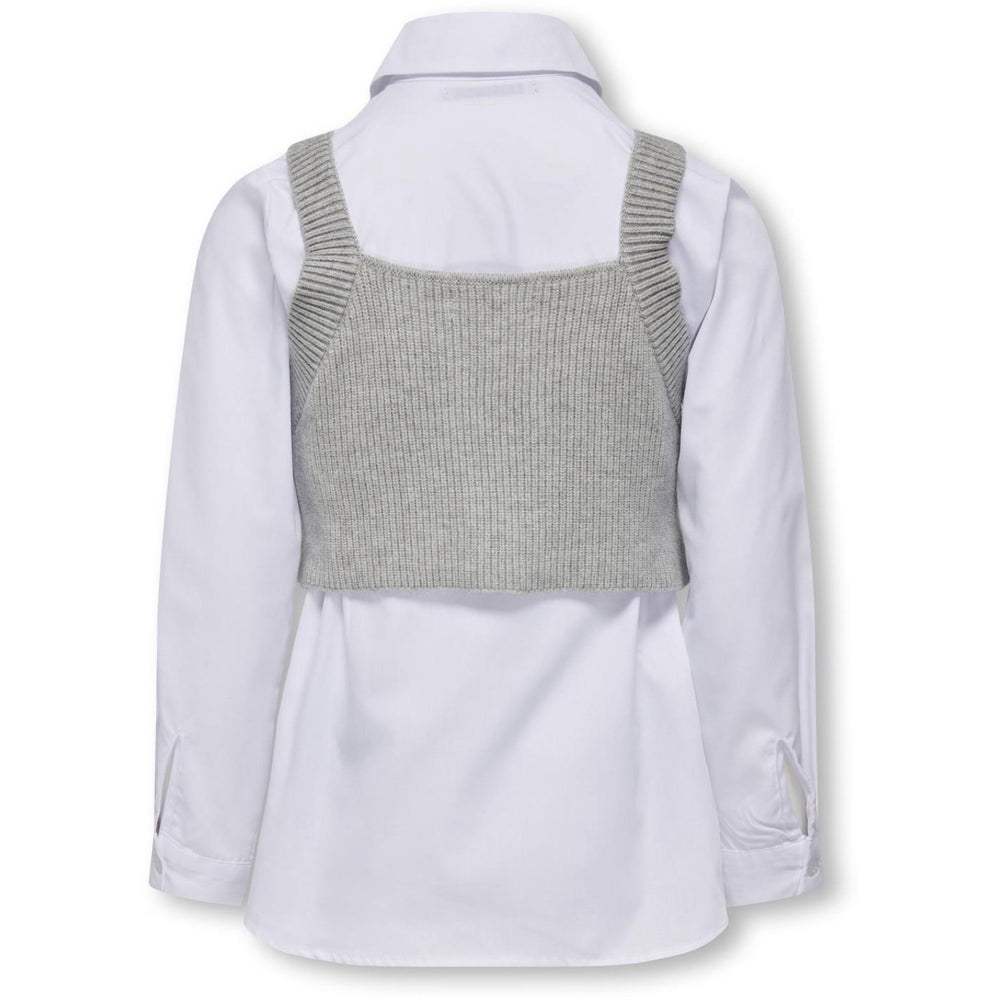 Køb kids ONLY Cloud Dancer Zoe 2-delt Skjorte Med Strik Vest