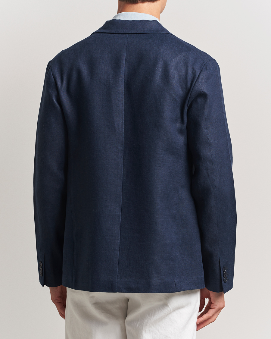 NN07 Timo Linen Blazer Navy Blue