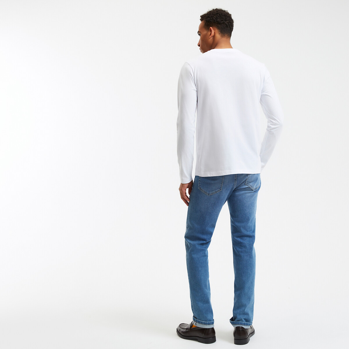 COLEÇÃO LA REDOUTE<br>Camiseta de gola redonda e mangas compridas