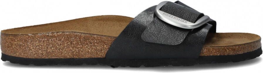 BIRKENSTOCK Slippers Dames Madrid Big Buckle Dames Maat: 39 Materiaal: Leer Kleur: Zwart