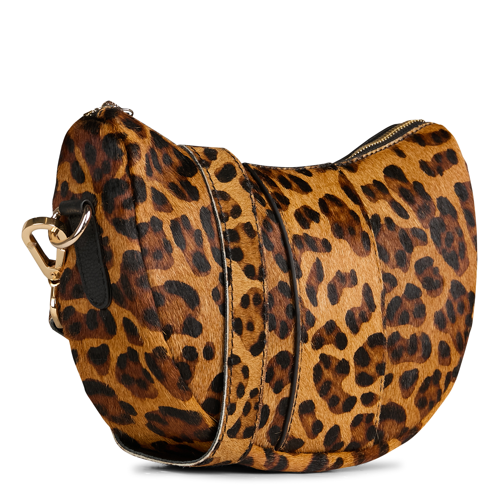 ALBA - Sac bandoulière léopard en cuir poulain | Marron