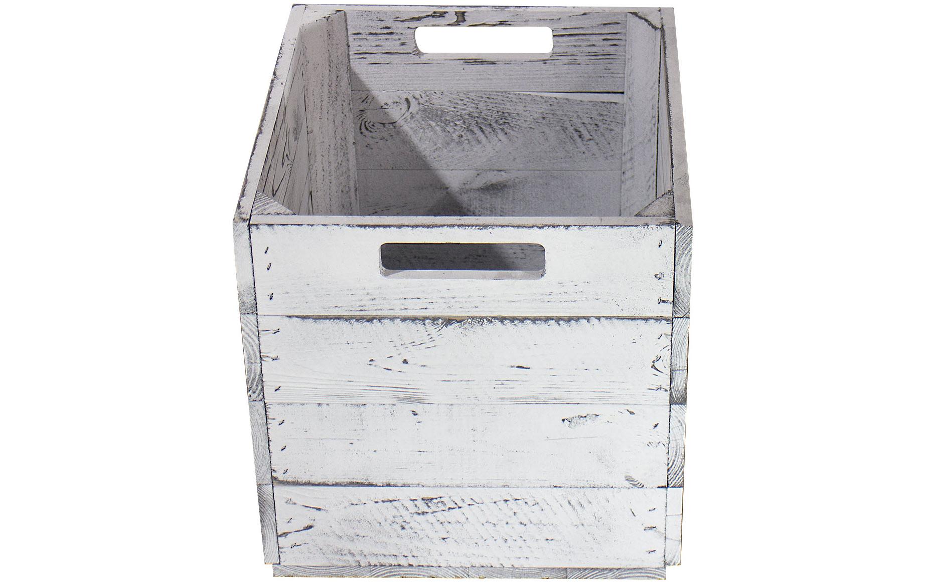 Aufbewahrungskiste Vintage Shabby 33 x 38 cm, Grau/WeissAufbewahrungskiste im Vintage Design