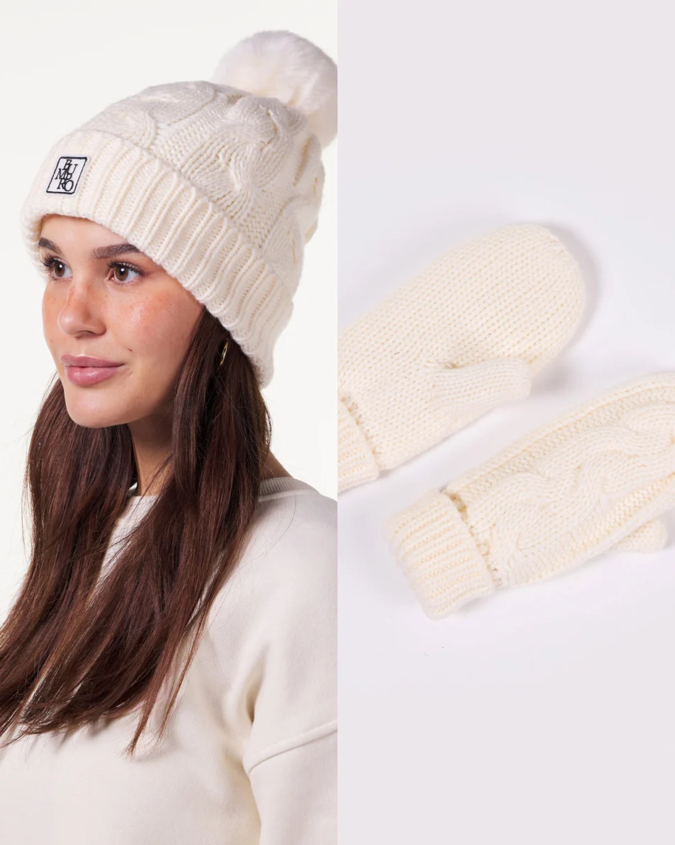 Vivid Cable Knit Set Off White