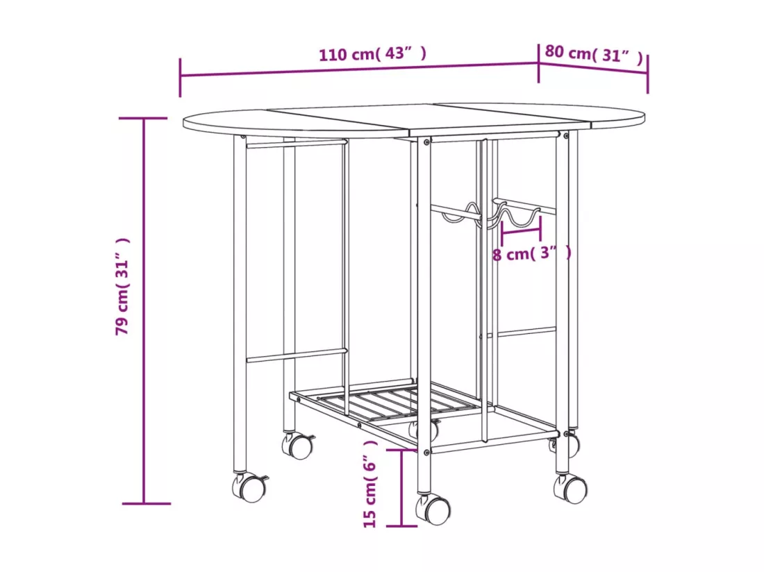 Ensemble de salle à manger pliable 5 pièces MDF