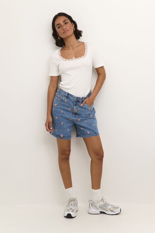 Kaffe KAbabeth Denim shorts Light blue washed denim
