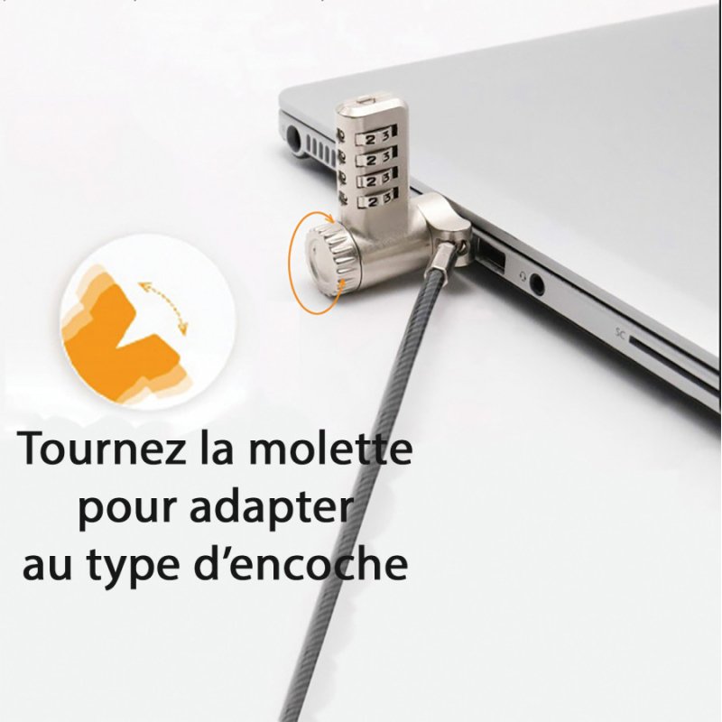 MCL MJ1C99A8LEUNIVCOD câble antivol Noir 2 m