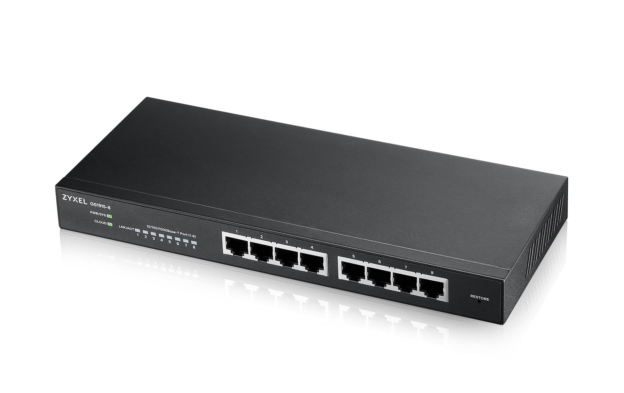 Switch GS1915-8 8 PortSmart-Managed GbE-Switch mit 8 Ports mit Nebula