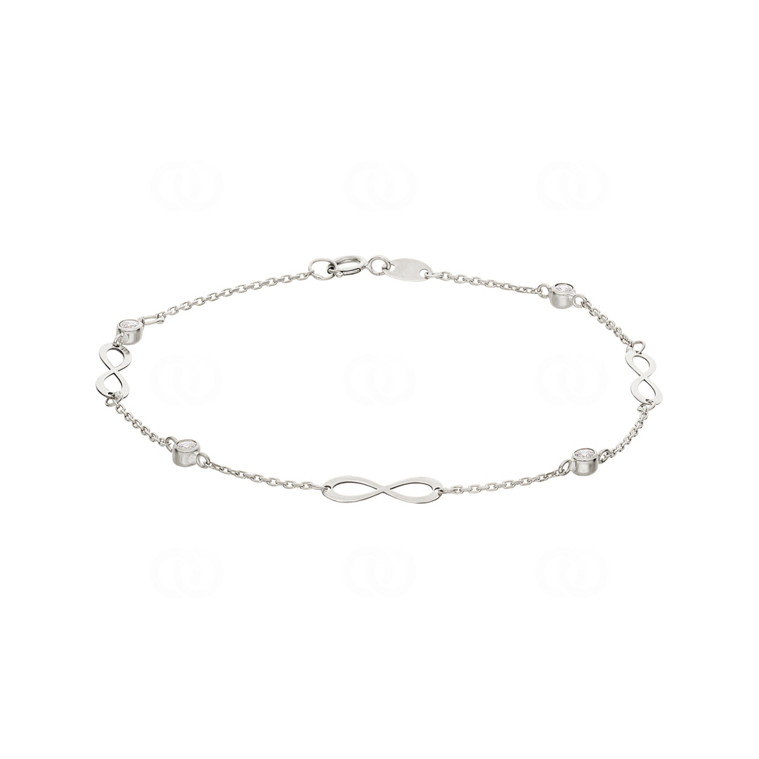 Armband 750/18 K Weissgold mit Zirkonia Infinity