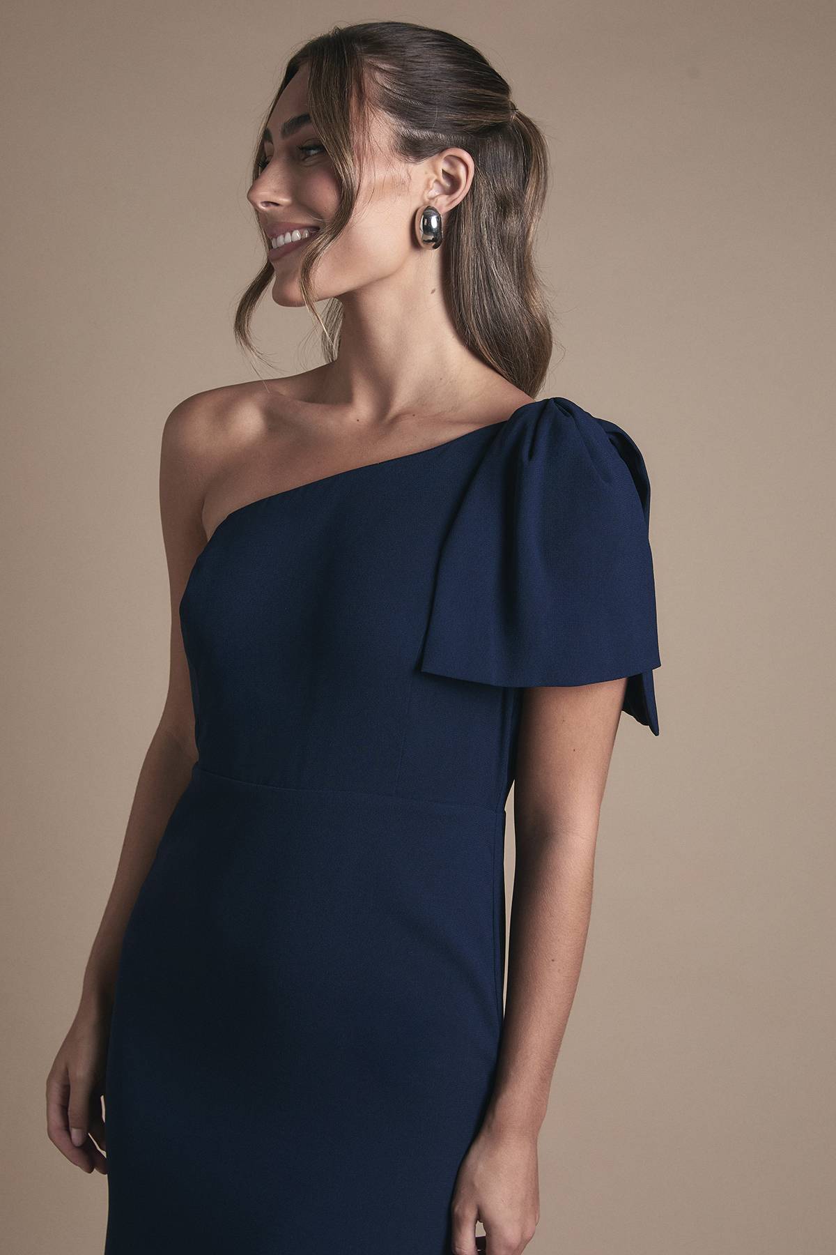 Coast Robe Maxi Demoiselle d'Honneur Coast Honoured Petite à Une Épaule avec Nœud