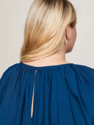 Vestido Curve Texturizado de Manga Longa até o Joelho