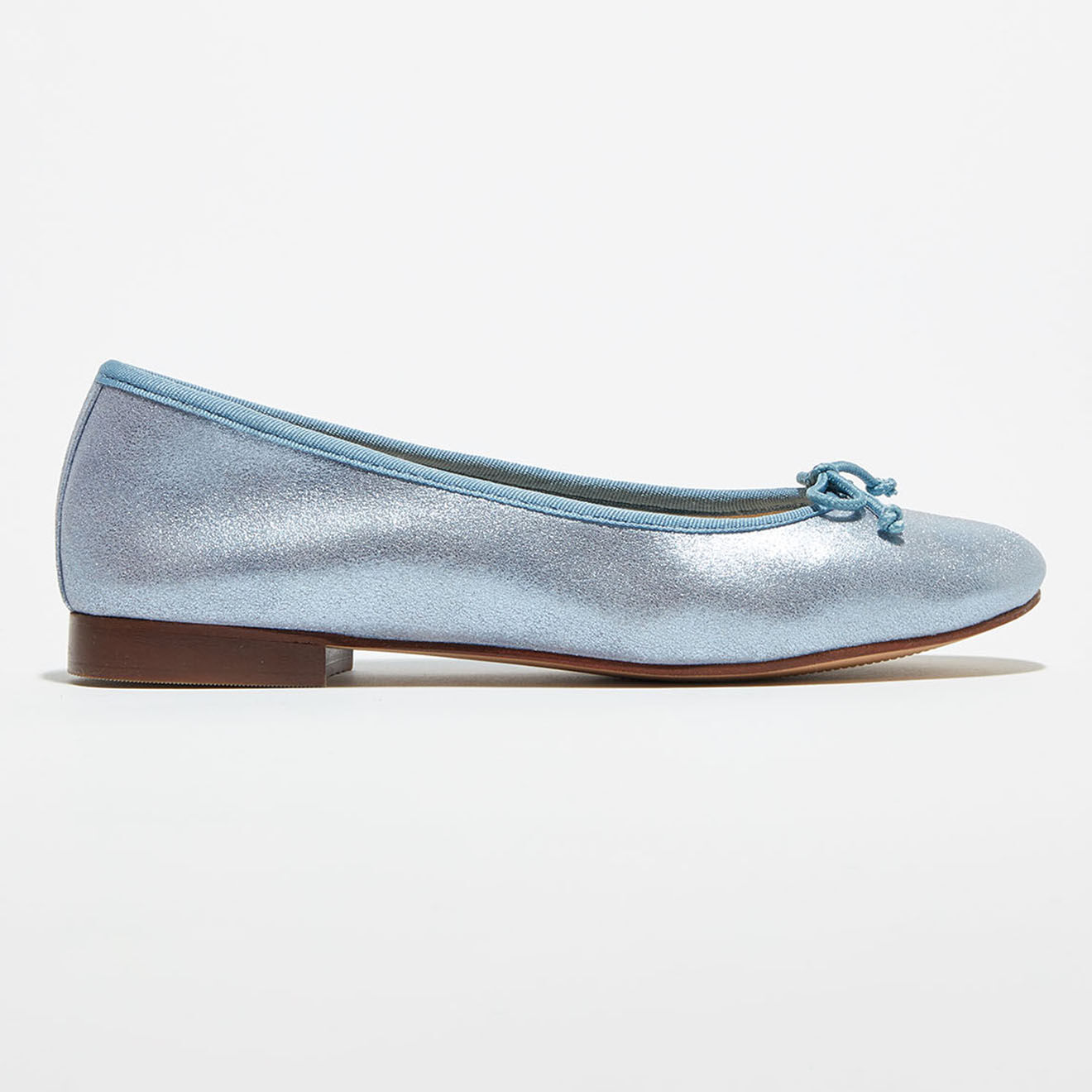 Quartier Latin Ballerines en Cuir métallisé Jeanne bleues