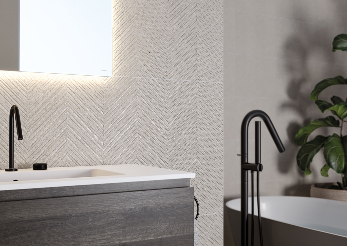 Jabo Borneo Pearl wandtegel geometrisch 60x120cm gerectificeerd