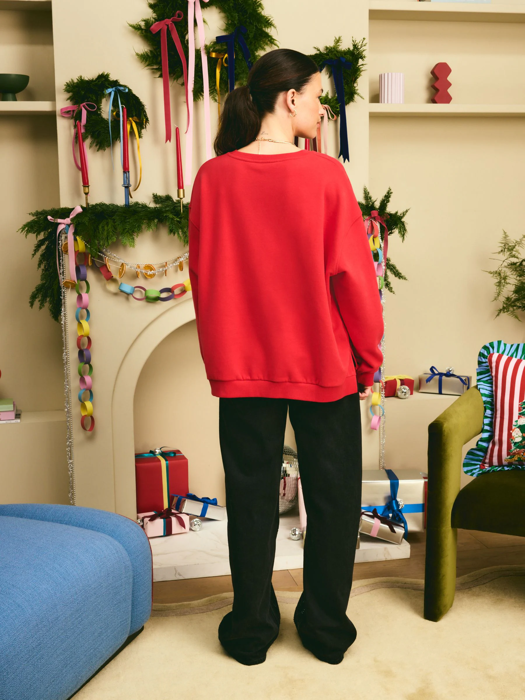 Eleanor Bowmer Red Disco Santa Sweatshirt