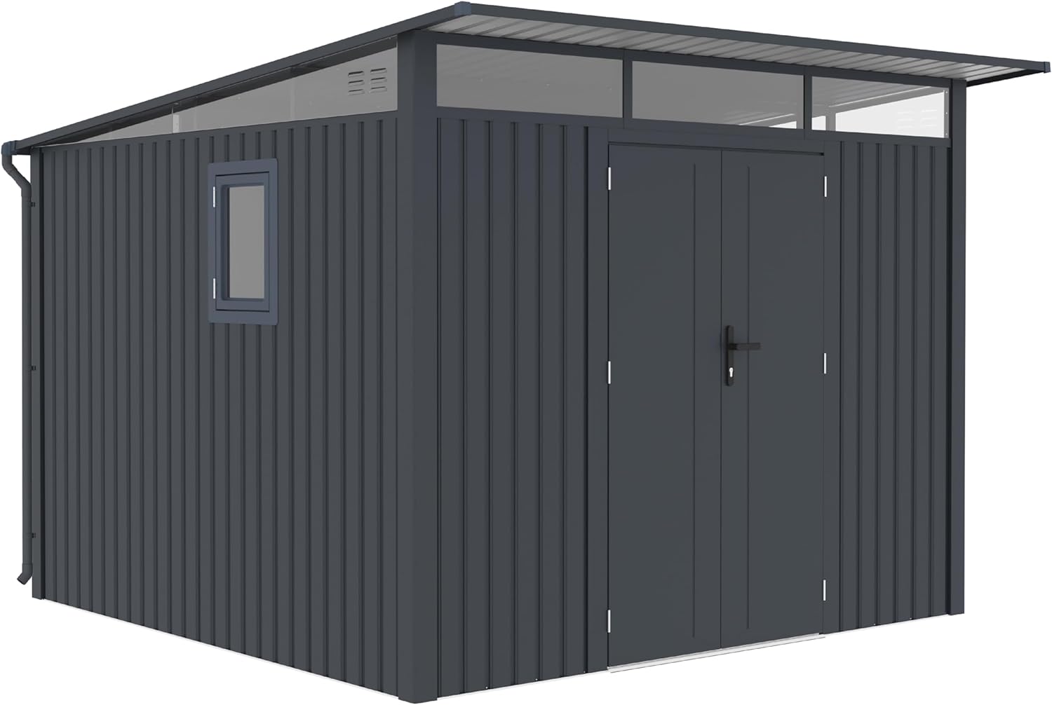 Rockford Porto 400 Gartenhaus aus Metall, Anthrazit