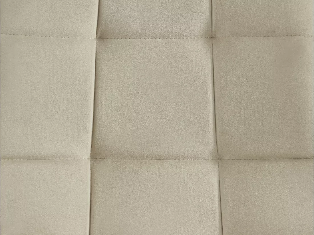 Lot de 2 tabourets de bar matelassé en velours et métal - Beige - OLLUA