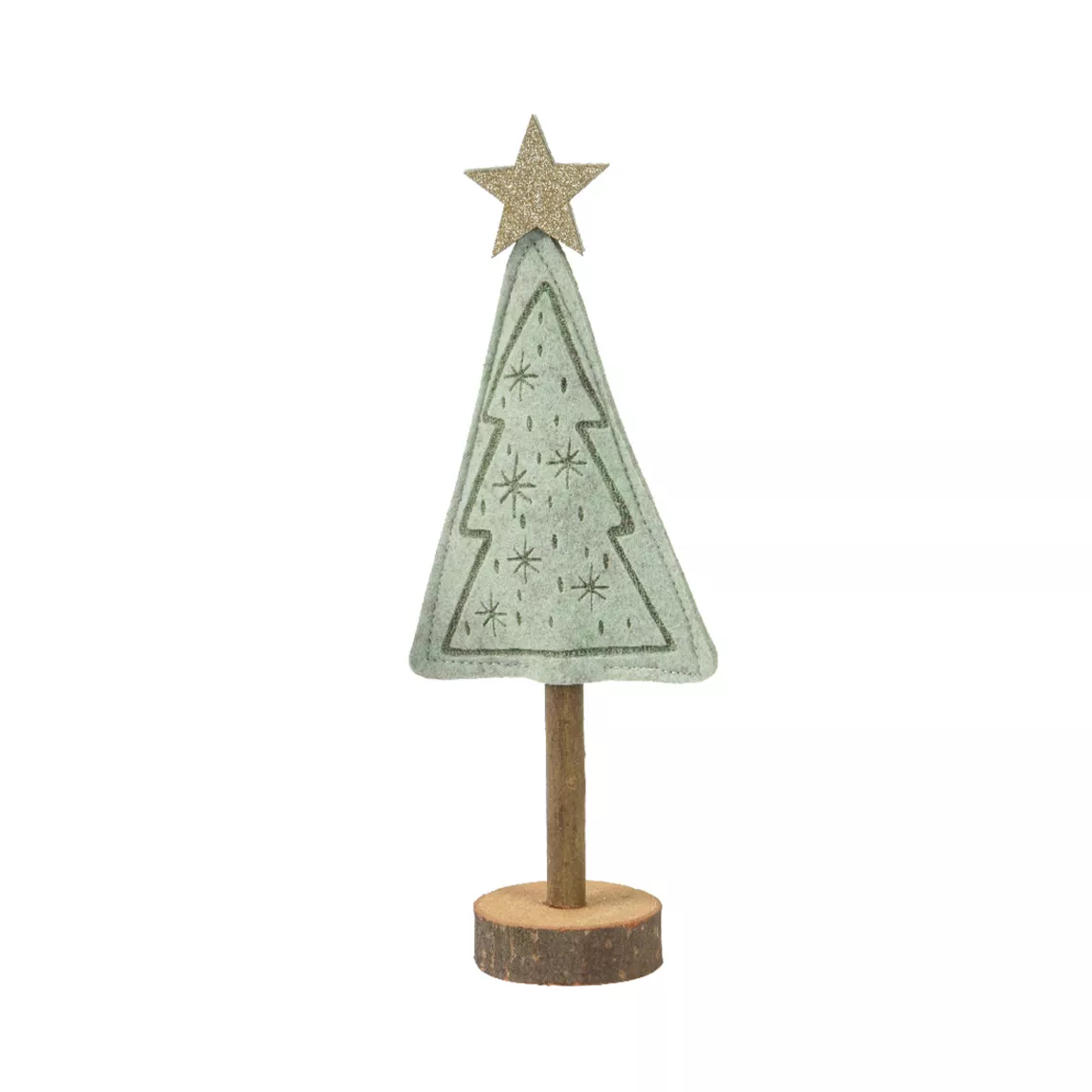 Sapin en feutrine à poser (H27 cm) Alpin Menthe blanche