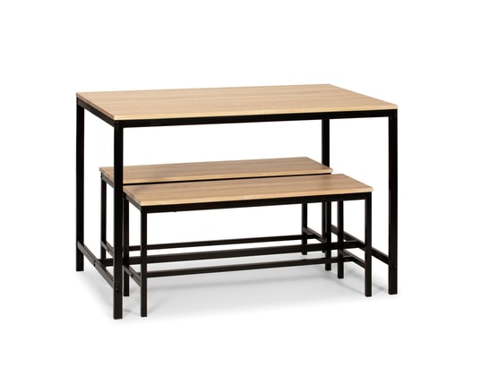 VS VENTA-STOCK - Ensemble table et chaises Ensemble table et 2 bancs lisboa pour salle à manger et cuis...