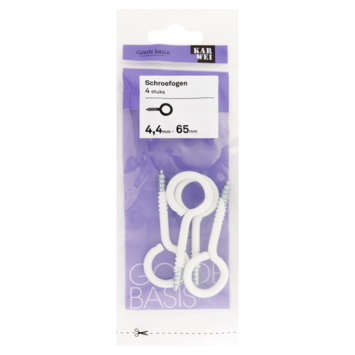 KARWEI Schroefogen wit 4,4mm - 65mm 4st.